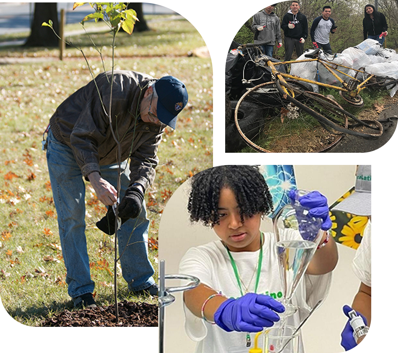 Group 2 (1) A collage of people working in the park